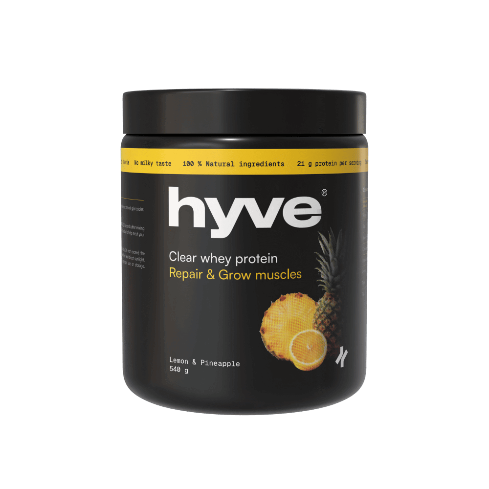 hyve Clear whey protein – čirý syrovátkový izolát s příchutí citronu a ananasu