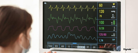 Lékař pozoruje výsledky měření EKG.